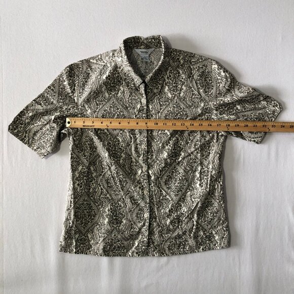 Northern Reflections Womens S/P Paisley Floral Cotton Button Down Shirt Top - Picture 3 of 7